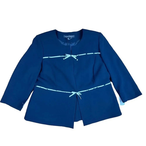 Marina Rinaldi Marin Cannes Blazer Jacket Navy/White Size 16 New - Picture 4 of 16